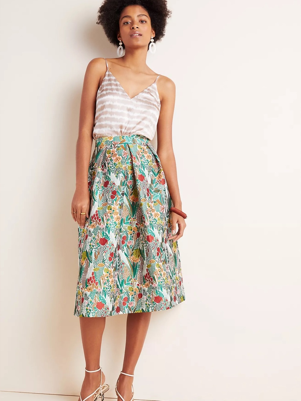Anthropologie Lucia Jacquard Midi Skirt size S NWT
